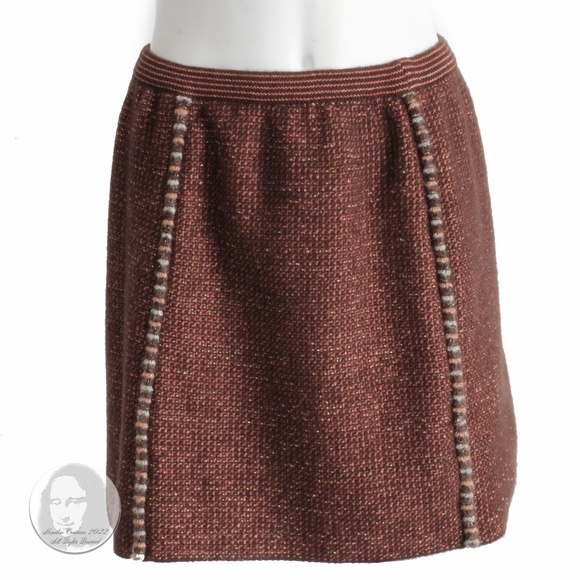 Missoni Mini Skirt Angora Wool Blend Knit Abstract Pattern Sz M